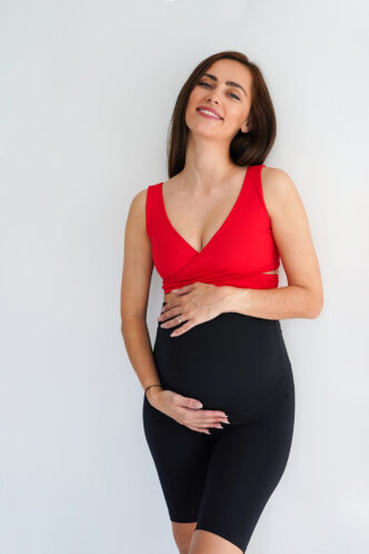 Tehotenské dlhé šortky BLACK FIT