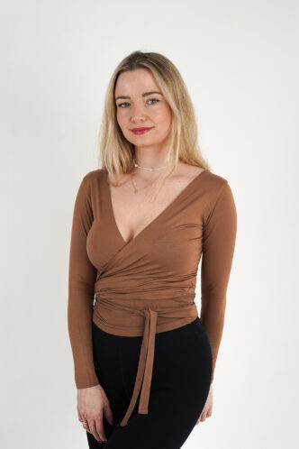 Pilates Wrap Top CARAMEL